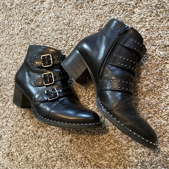 Paul Green Black Leather Ankle Boots Boot Size 6 - Picture 2 of 15